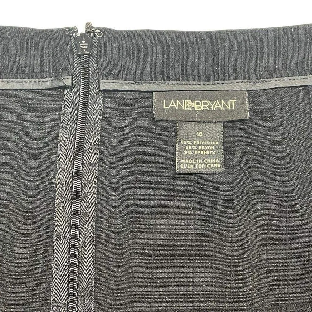 Lane Bryant Black Tweed Trumpet Ruffle Knee Length Skirt